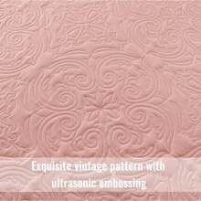 Quilts Queen Size Bedding Set with 2 Pillow Shams Lightweight Blush Pink Full Queen Quilt Bedspread with Vintage Damask Pattern Soft Bedspreads Coverlets for All Seasons - Rosa rubor - Ver 5