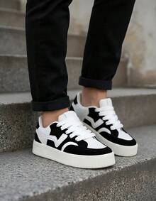 Moretto Campus Unisex Casual Skate Shoes, Super Comfortable, Premium Line, Everyday Wear, Men's And Women's, New Release 2025, Super Lightweight, Perfect For Work, Affordable - VTZ.plat.PRETO - 查看 2