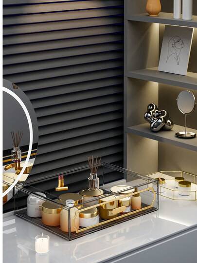 1pcInfinite Stackable Desktop Acrylic Drawer Storage Box, Drawer-Type, For Dorm Stationery, Household Daily Use & Small Sundries Organizer
