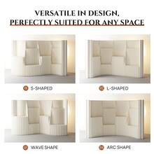 Multifunctional Foldable Kraft Paper Screen Divider With Storage Shelf, Portable, Versatile In Design, Easy To Store, Perfect For Living Room, Office, Shopping Mall, Beauty Salon And Other Places. - White - View 5