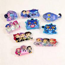 Hasbro IKOKP独家K-POP发爪夹 - 9件套亚克力发夹，印有卡通人物和怪兽图案，高品质透明亚克力材质，光滑防脱落，适合日常使用，K-POP粉丝必备 - 多色 - 查看 2