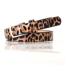 1pc Women's Leopard Print Belt, Fashionable Skinny Zebra Pattern Waist Belt, Versatile Clothing Accessory - Multicolor - View 8