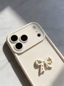 1个可爱波点蝴蝶结眼睛造型磨砂手机壳，兼容 7/8/X/XR/XS Max/11/12/13/14/15/16/17 Pro Max、A14/A15/A16/A17/A04/A05/A06/A07/A54/A55/A56/A57/A34/A35A/36/A37/S26/S26 Plus/S26 Ultra、Transsion SMART7/8、G05、荣耀400/400 Pro/400 Lite - 天眼白色 - 查看 3