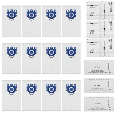 Bộ 18 túi lọc không khí 3D cho máy hút bụi Miele GN, phù hợp với các dòng máy Miele Classic C1, Complete C1, C2, C3, S400i - S456i, S600 - S658, S800 - S858, S2000 - S2999, S5000 - S5999, S8000-S8999, S227, S240, S270, S280, S400, S2, S5, S8 Series