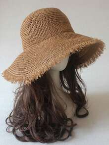 1 chiếc mũ rộng vành chống nắng cho nữ, thích hợp cho kỳ nghỉ biển, mùa xuân/hè. - Nhiều màu - Xem 15