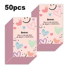 50 tấm thiệp cảm ơn bằng tiếng Tây Ban Nha dùng cho mục đích kinh doanh, thiệp cảm ơn khi nhận hàng bằng tiếng Tây Ban Nha, thiệp có dòng chữ "Que Tu Dia Este Lleno De Alegria Y Bendiciones", thiệp cảm ơn hai mặt có thể viết, thích hợp cho cửa hàng trực tuyến, cửa hàng cá nhân, thiệp cảm ơn đóng gói quà tặng nhỏ, thiệp chúc mừng. - Mảnh duy nhất - Xem 1