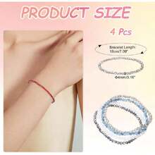 PATIKIL - Pulseras apilables bohemias con abalorio de vidrio,44314439 - vistoso - Ver 2