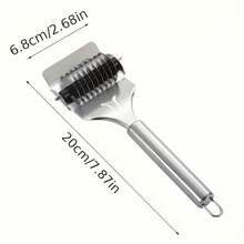 1 cái máy cắt mì kiểu Pháp bằng thép không gỉ, máy cắt mì cuộn thủ công, thích hợp cho mì xào dầu hành, mì luộc, mì xào thơm, máy cắt mì cuộn nhà bếp, dụng cụ nhà bếp nhỏ - Bạc - Xem 3