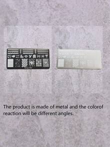 2片蝴蝶和心形花卉图案美甲印花板，1个带盖美甲印章，美甲印花工具套装（含刮刀） - 銀色 - 查看 6