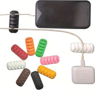 5孔线缆夹，桌面线缆整理器，适用于家庭、办公室、宿舍、汽车，可整理USB线、耳机线、充电线、数据线等。