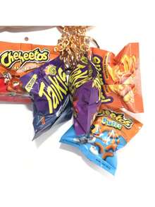 Túi đựng đồ ăn vặt khoai tây chiên sáng tạo, chân thực, móc khóa, mặt dây chuyền, phụ kiện túi xách, dây đeo cổ có giá đỡ ID, phụ kiện ô tô, móc khóa túi xách - Nhiều màu - Xem 4