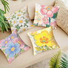 4 vỏ gối trang trí hình cây chanh, 45cm*45cm in một mặt, vỏ gối tựa lưng sofa trang trí nhà cửa, phong cách ngày lễ mùa hè (không bao gồm ruột gối) - Màu xanh lam - Xem 14