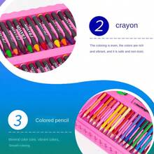 42pcs/86pcs/150pcs/208pcs Watercolor Pen Set, Pencil Set, Learning Drawing Tool Kit, Student Watercolor Pen Crayon Supplies Set, Watercolor Paint, 208pcs Set Includes Drawing Board, Writing Tools, Art Supplies, Holiday Gift (Packaging Box Design Sent Randomly) - Multicolor - View 7