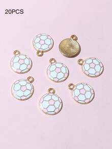 10个/20个/50个/100个随机混合足球形油滴吊坠 DIY饰品制作材料 - 足球 - 查看 22