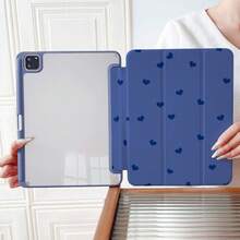 1 Ốp lưng bảo vệ máy tính bảng bằng acrylic trong suốt cao cấp, họa tiết trái tim nhỏ màu xanh trắng dễ thương, có khe cắm bút, chân đế từ tính đa góc và chức năng tự động bật/tắt màn hình, tương thích với iPad Pro/Air, và Pad 5/6/25. - Nhiều màu - Xem 9