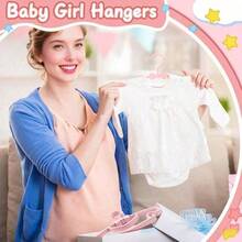 10 móc treo quần áo trẻ em bằng nhựa có nơ, chống trượt, thích hợp để treo quần áo trẻ sơ sinh/trẻ nhỏ, siêu mỏng - Nhiều màu - Xem 7