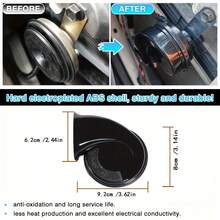 12V 防水双音蜗牛汽车喇叭，超响亮，兼容丰田 Tacoma/Highlander/Tundra - 黑色 - 查看 4