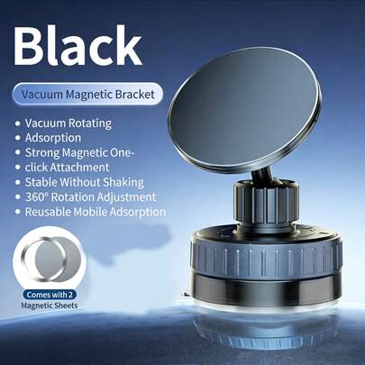 1pc Magnetic Car Phone Holder –360° Rotatable -Secure Navigation View- Compatible With MagSafe & All Smartphones-One Hand Operation For Driving Navigation