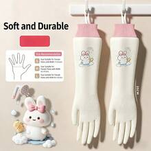A Pair Of Cleaning Gloves For Home Use, Comfortable Dishwashing Gloves For Household Chores And Kitchen Use, Durable, Thick, And Wear-Resistant, Suitable For Washing Clothes And Cooking, Essential For Outdoor Camping - Size L [Suitable for Women] One Pair - View 10