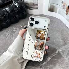 Personalized Custom Photo Phone Case Compatible With IPhone 17 16 15 14 13 12 11 Pro Max And Plus Series Custom Image Printed Protective TPU Anti-Scratch Case Compatible With IPhone 17 Cover Stylish Slim Anti Drop Mobile Phone Cover Daily Gift For Family And Friends - Silver - View 4