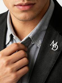 Personalized Name Badge Pin Custom Men Couple Christmas Gift Brooch Accessories Custom Nameplate Jewelry Birthday Gift Men Wedding - Silver-style 1 - View 5