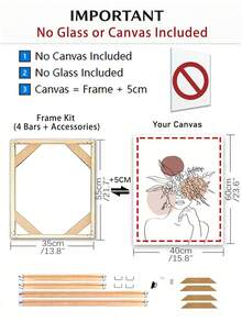 SURELIFE 1 套（4 根木条）DIY 画布画框套件，仅含画框套件，不含画布或玻璃，易于组装，画布尺寸应比画框大 5 厘米，适用于画布绘画，尺寸：30x40、40x60、50x70 厘米（12x16、16x24、20x28 英寸） - 彩色 - 查看 17