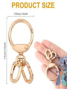 多功能三向金属弹簧扣夹，耐磨合金钥匙扣配件，360°旋转龙虾扣，时尚可调节包带扣。终极DIY和包包装饰配件套装，适用于创意手工、包包等。 - 套裝 - 查看 9