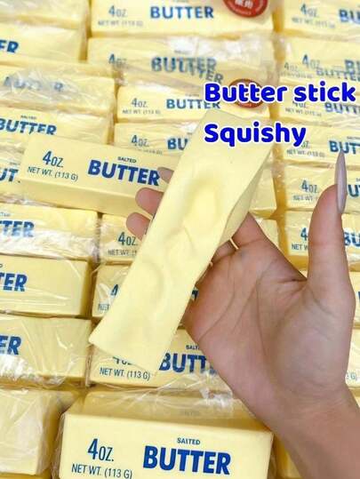 Soft Butter Squeeze Toy, Yellow Cream Soft Toy, Slow Rebound Sensory Toy, Yellow Stress Relief Ball, Moist Stretchable Anxiety Relief Toy, Suitable As Gift For Birthday, Valentine's Day, Party, Wedding Or Anniversary, Mother's Day, Sisters' Day, Singles Party, Etc.