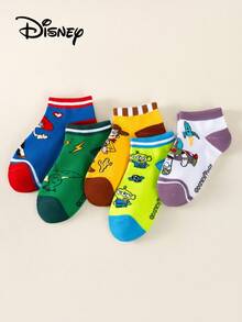 Disney Bộ 5 đôi: Tất cổ ngắn cho bé trai, phù hợp mọi mùa - Với họa tiết jacquard hình khủng long, tên lửa và phi hành gia - Thoải mái, mềm mại và thoáng khí. - Nhiều màu - Xem 7