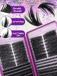 608/544 Clustered False Eyelashes, Single-Lash Extensions, 10-18mm DIY Lash Clusters, Waterproof, Super Thick, Includes Eyelash Glue, Tweezers, 3D Lashes, Russian Thick Lashes. Suitable For Heavy Makeup, Everyday Makeup, Cosplay, Full Makeup Looks, And Daily Wear. - Multicolor - View 7