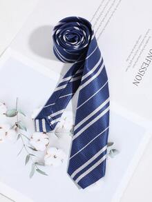 1 chiếc cà vạt nam thời trang tối giản kẻ sọc, phù hợp để mặc hàng ngày, đi làm, dự tiệc và các buổi liên hoan. - Nhiều màu - Xem 9