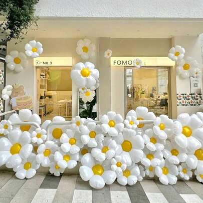Bộ 20 bóng bay hình hoa hướng dương và hoa cúc trắng, thích hợp cho sinh nhật, đám cưới, kỷ niệm, cầu hôn, trang trí mùa xuân, trang trí Ngày của Mẹ, trang trí lễ tốt nghiệp, trang trí mùa lễ tốt nghiệp, có thể sử dụng trong nhà và ngoài trời.
