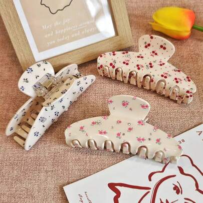 1件 2026新款复古甜樱桃水钻装饰发夹，发饰