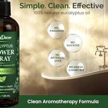 Eucalyptus Shower Spray 4oz Aromatherapy Shower Mist Spa and Sauna Inspired Shower Steamer Alternative for Refreshing Relaxing Showers - Bath Oil Spray Bath Eucalyptus Essential Oil - Paquete de 1 de 4 onzas líquidas - Ver 8