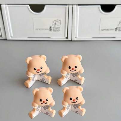 Tira protectora de esquina con forma de oso adorable | Reforzada para una mayor protección de , con un diseño de dibujos animados encantador, ideal para proteger muebles como mesas y sillas mientras agrega un toque adorable a la decoración del hogar.