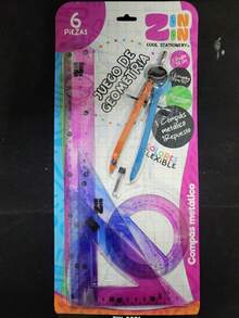 JUEGO DE GEOMETRIA FLEXIBLE 6 PIEZAS ZINZIN - JUEGO DE GEOMETRIA - Ver 5