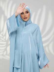 1pc New Style Hijab Abaya Set, Loose & Comfortable Abaya, Suitable For Women Daily Prayer And Outings, All Seasons Eid Spring - Multicolor - View 4