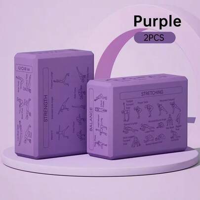 Bộ 2 khối tập yoga 6 mặt có hướng dẫn tư thế, thiết kế thân thiện với người mới bắt đầu, mềm mại, chống trơn trượt với các cạnh vát, phù hợp cho yoga, thiền, pilates và nhiều hơn nữa, giúp kéo giãn sâu hơn và cải thiện sự linh hoạt, khối chống trơn trượt bền chắc, mật độ cao, nhẹ và chắc chắn.