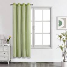 1pc Hollow Star Curtain, Polyester Lace Double-Layer Curtain, Darkening Curtain For Living Room & Bedroom, Cute Style - 淡綠 - 查看 27
