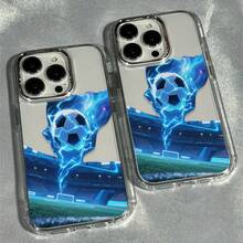 1个炫酷蓝光足球软壳，适用于 17、16、15、14、13、12、11 Pro Max、AIR 14、15、16 Plus - 彩色 - 查看 4