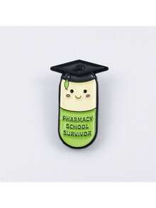 1/5件装创意卡通胶囊造型胸针，英文字母装饰翻领别针，独特简约配饰，可搭配服装或背包 - 彩色 - 查看 7