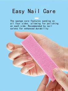 Bộ 20 miếng mài móng, độ nhám trung bình/mịn 100/180, thích hợp cho móng acrylic, sơn gel, bộ dụng cụ mài móng tay và móng chân chuyên nghiệp 3 trong 1. - Hồng - Xem 5