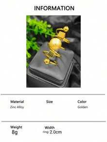 1pc Fashionable Women's Gold Hollow Carved Ring Jewelry, Suitable For European, Middle Eastern, Dubai, Bride Wedding Party Dress Accessories, Date, Valentine's Day, Mother's Day, Holiday Gift, Copper Ring - Yellow Gold - View 17