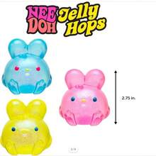 NEE DOH Jelly Hops Scented Glitter Bunny Squishy, Soft Squeeze Stress Relief Squishy Toys, Cute Sensory Squishies For Kids & Adults, Novelty Birthday Fidget Gift - 藍兔 - 查看 2