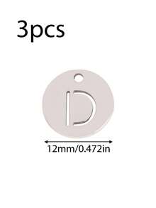 Bộ 3 mặt dây chuyền bằng thép không gỉ rỗng hình 26 chữ cái tiếng Anh, tự làm phụ kiện trang sức thời trang cho nữ. - mặt dây chuyền - Xem 17