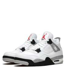 Nike Air Jordan 4 Retro Sneakers - Authentic Iconic Basketball Shoes | Viral 2026 Men's High-End Retro Streetwear | Premium Leather & Mesh Performance Trainers | Classic Air Cushioning & Support Wings | Legendary Designer Athletic Footwear - White Cement - 查看 2