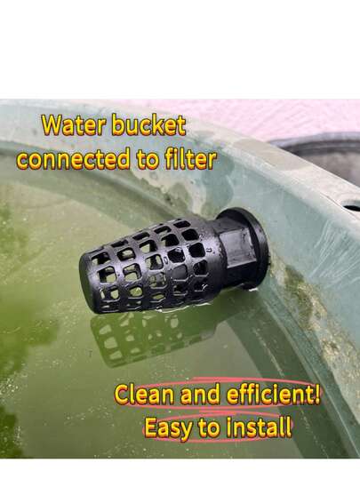 1pc Garden Hose Bucket Connector Filter, Prevents Clogging, Say Goodbye To Clogged Drainage And Tedious Cleaning, Effectively Filters Particles. Eas To Install, Practical Tool For Rainwater Collection Barrels