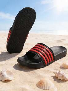 All Season Indoor Slippers, Couple Slippers, Campus Style Dorm Slippers, Bathroom Slippers, Red Youth, Slip-On - Red - View 7