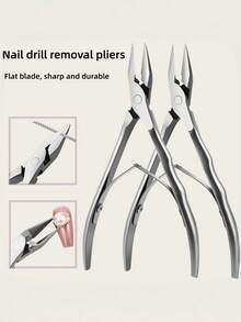 1 chiếc kìm tháo đá đính kèm bằng thép không gỉ, kìm cắt móng tay, dụng cụ làm móng - Nhiều màu - Xem 2