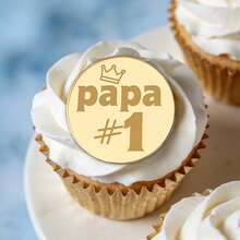 5 piezas/10 piezas Decoración de tapa de pastel "El mejor papá del mundo" de acrílico dorado para el Día del Padre, cumpleaños de papá, adecuado para decoración de pastel y postre del Día del Padre y cumpleaños de papá - Multicolor - Ver 8
